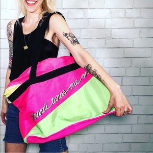 “Hawaii Turns Me On” Neon Nylon Bag. Vintage